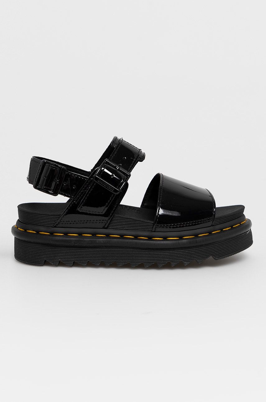 Dr. Martens sandale de piele femei, culoarea negru, cu platformă DM25773001.Voss-Black
