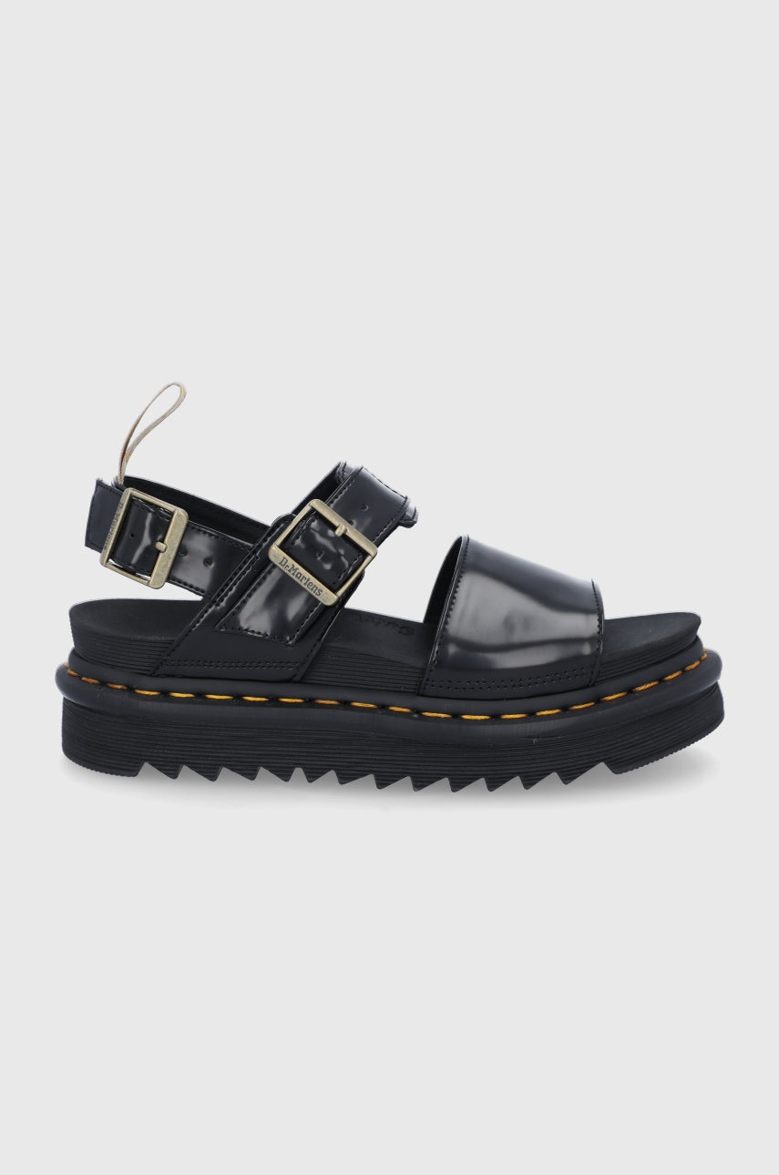 Dr. Martens Sandale Vegan Voss Femei, Culoarea Negru, Cu Platforma Dm26803001.vegan.voss-black