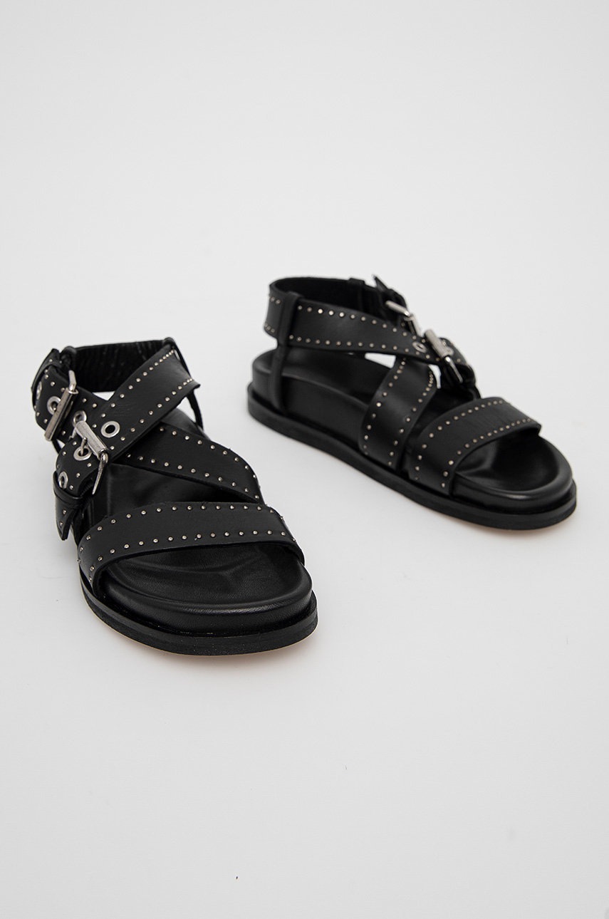 

Шкіряні сандалі AllSaints NINA жіночі колір чорний
