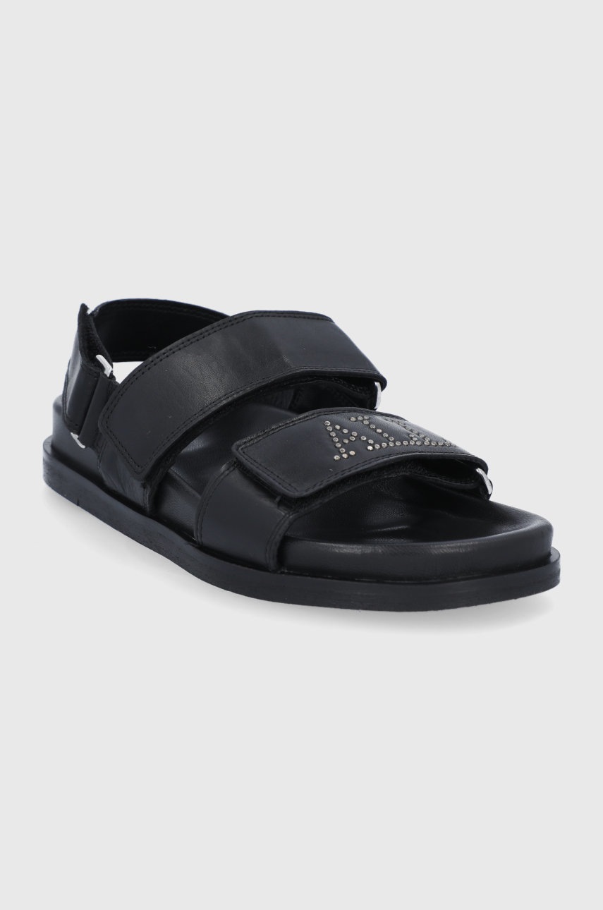 

Кожаные сандалии AllSaints Eliza женские цвет чёрный на платформе
