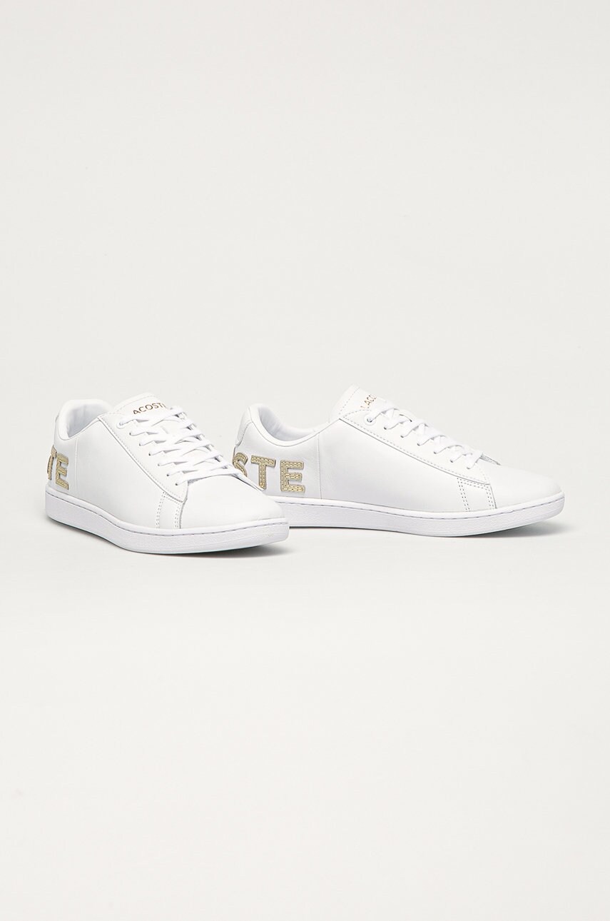 

Кожаные ботинки Lacoste цвет белый на плоском ходу