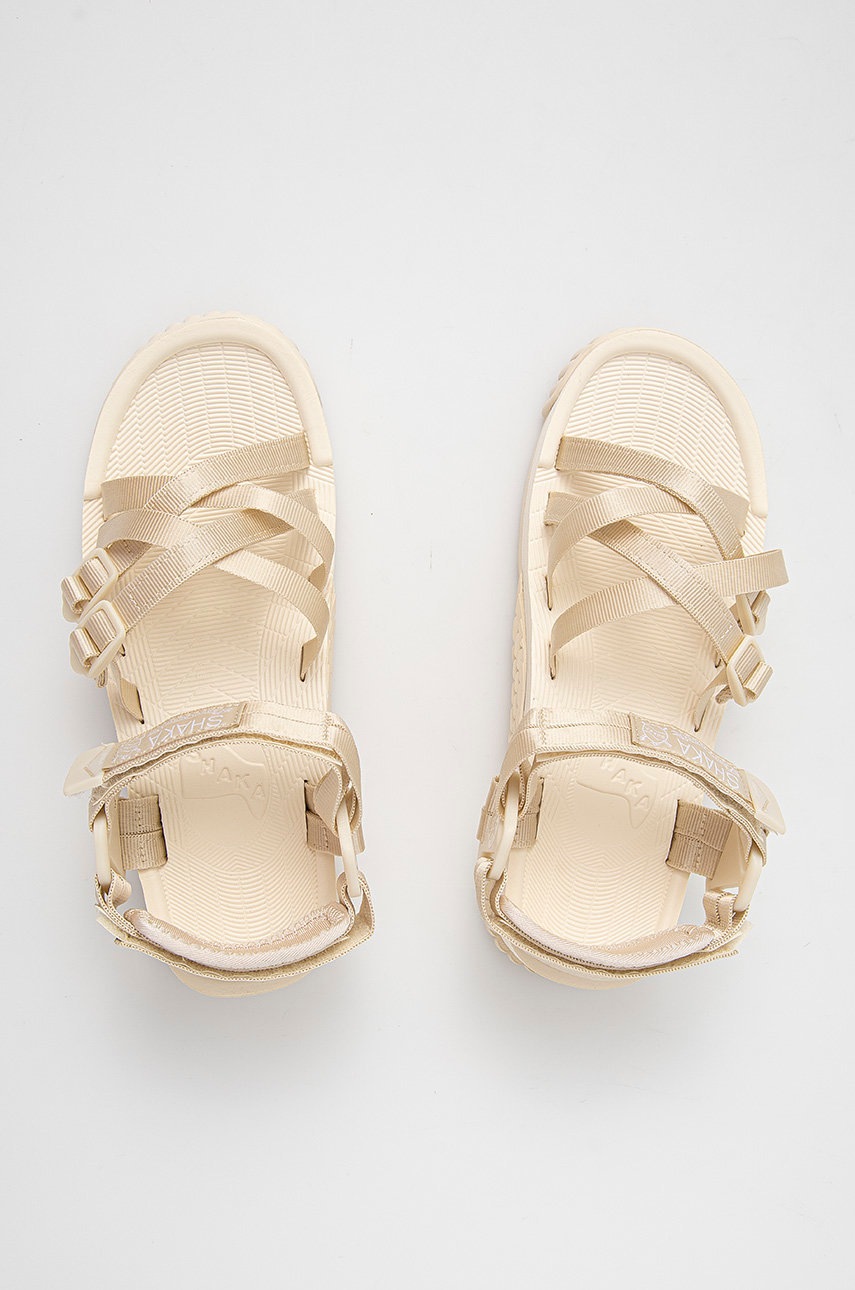 Σανδάλια Shaka γυναικεία, χρώμα: κρεμ φωτογραφία