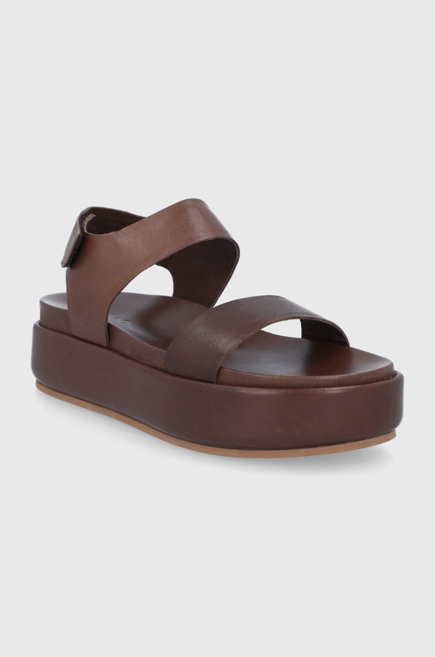 

Шкіряні сандалі Aldo Acowen жіночі колір коричневий на платформі
