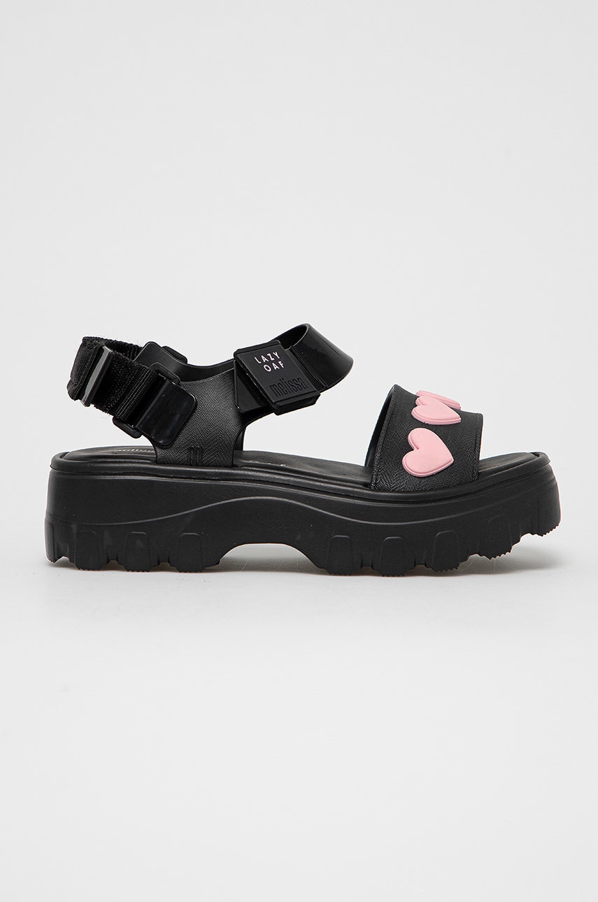 Melissa sandale KICK OFF SANDAL femei, culoarea negru, cu platformă M.33246.52103