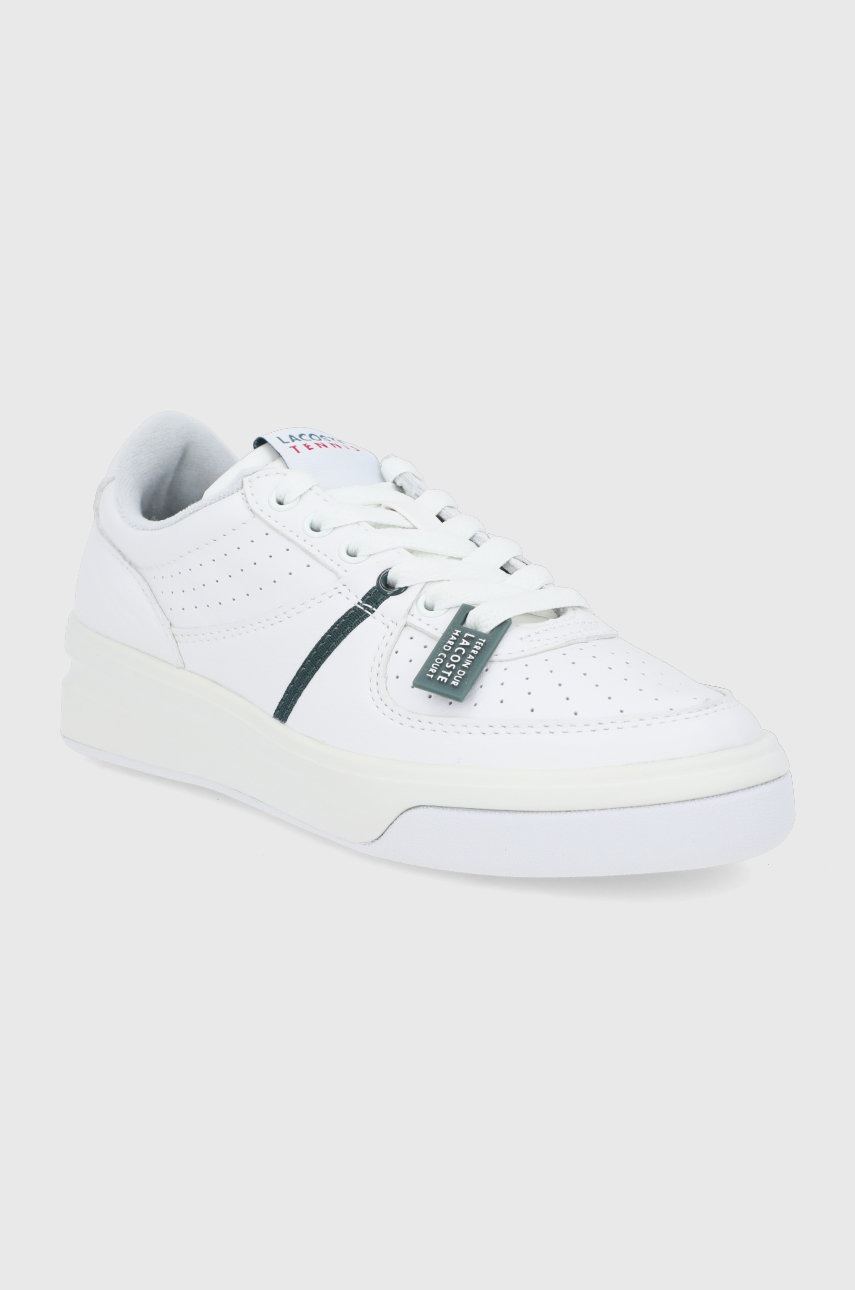

Кожаные ботинки Lacoste цвет белый на плоском ходу