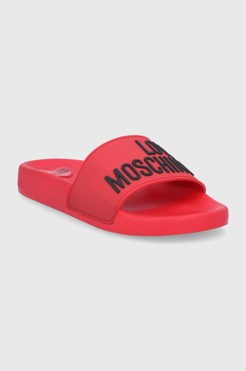 

Шльопанці Love Moschino жіночі колір червоний