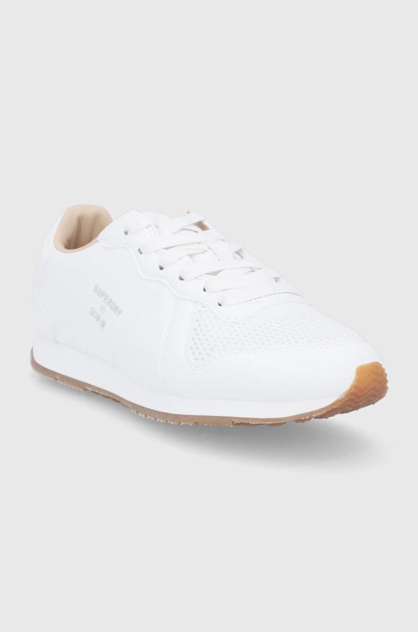

Ботинки Superdry Retro Runner цвет белый на плоском ходу