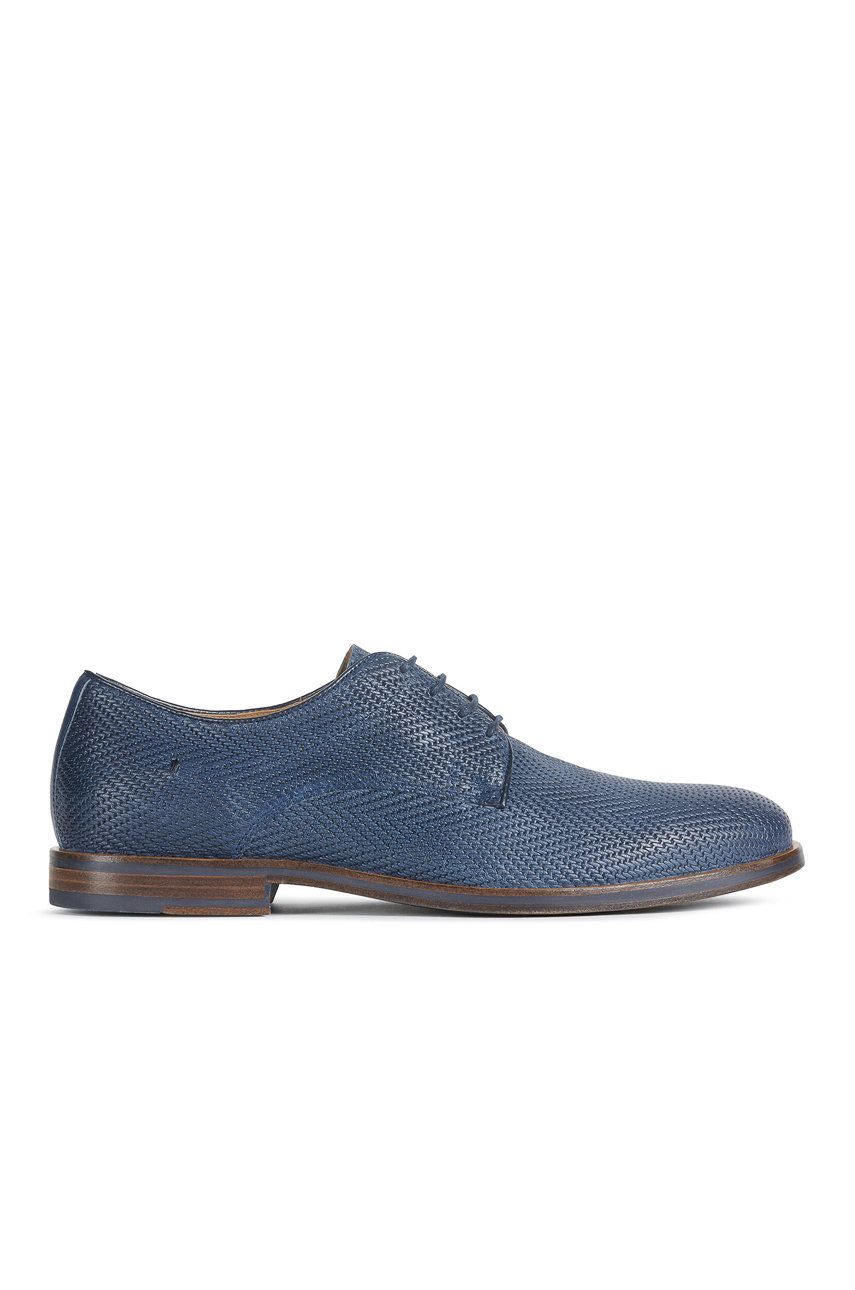 Geox Pantofi de piele bărbați, culoarea albastru marin answear.ro imagine 2022 reducere