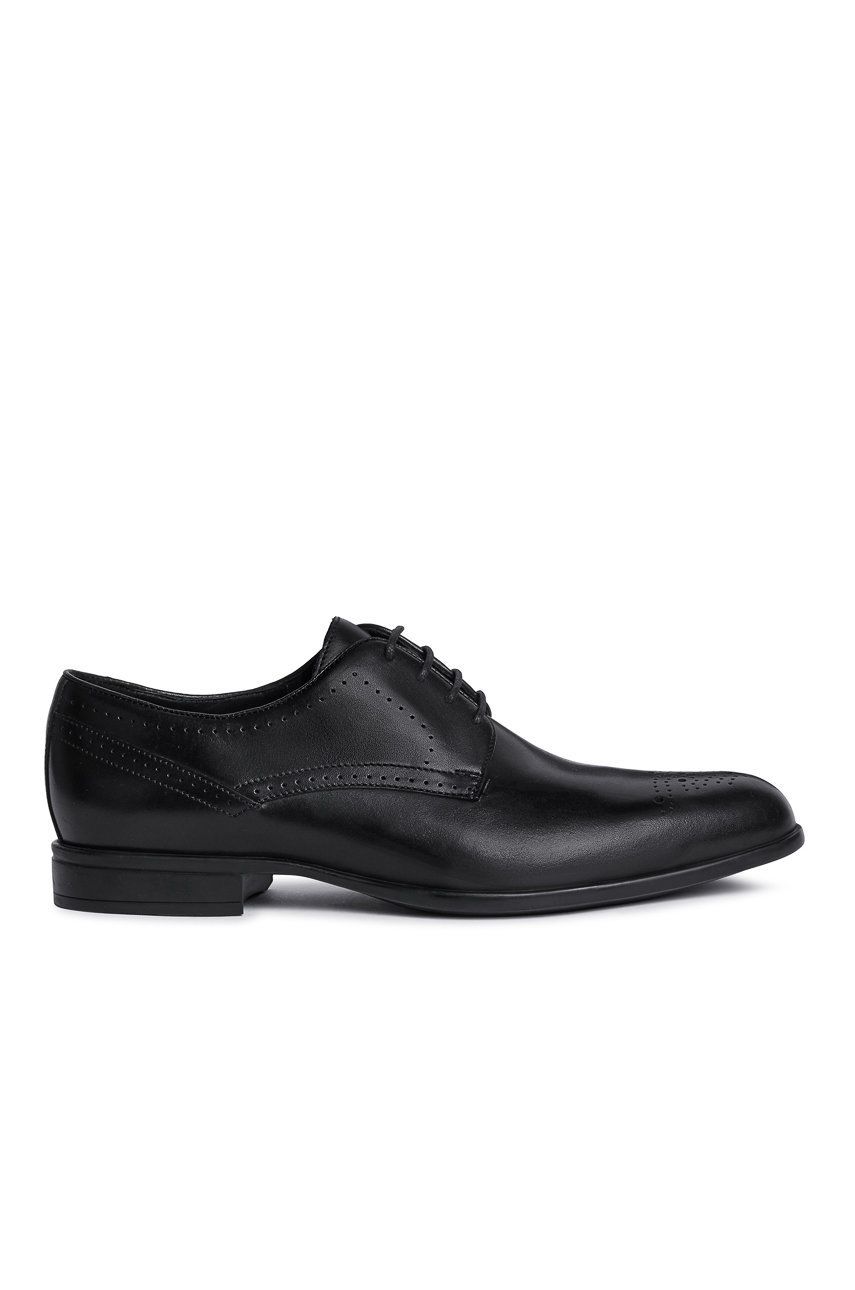 Geox Pantofi de piele bărbați, culoarea negru answear.ro imagine 2022 reducere