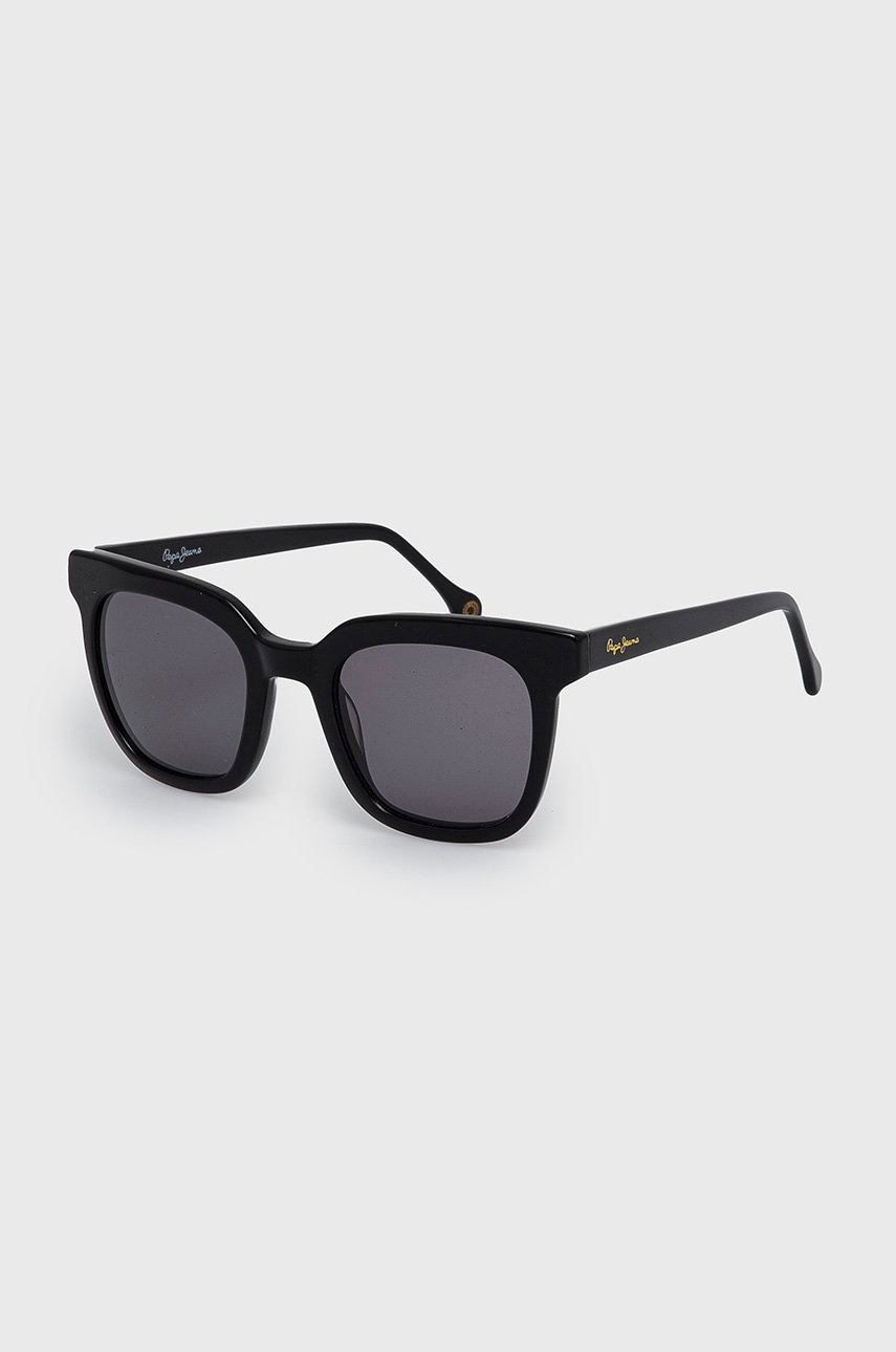 Pepe jeans ochelari de soare maxi squared femei, culoarea negru
