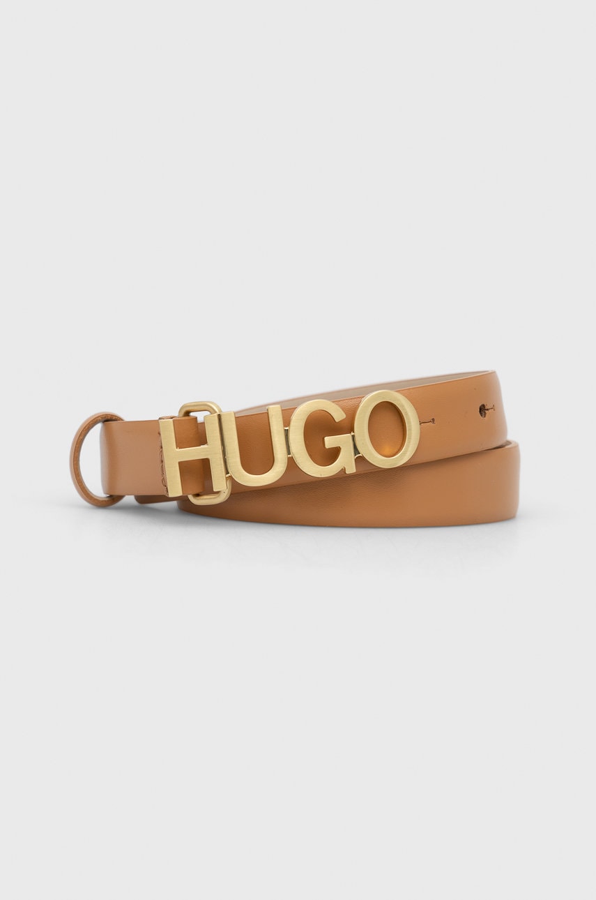 Hugo Curea de piele femei, culoarea maro