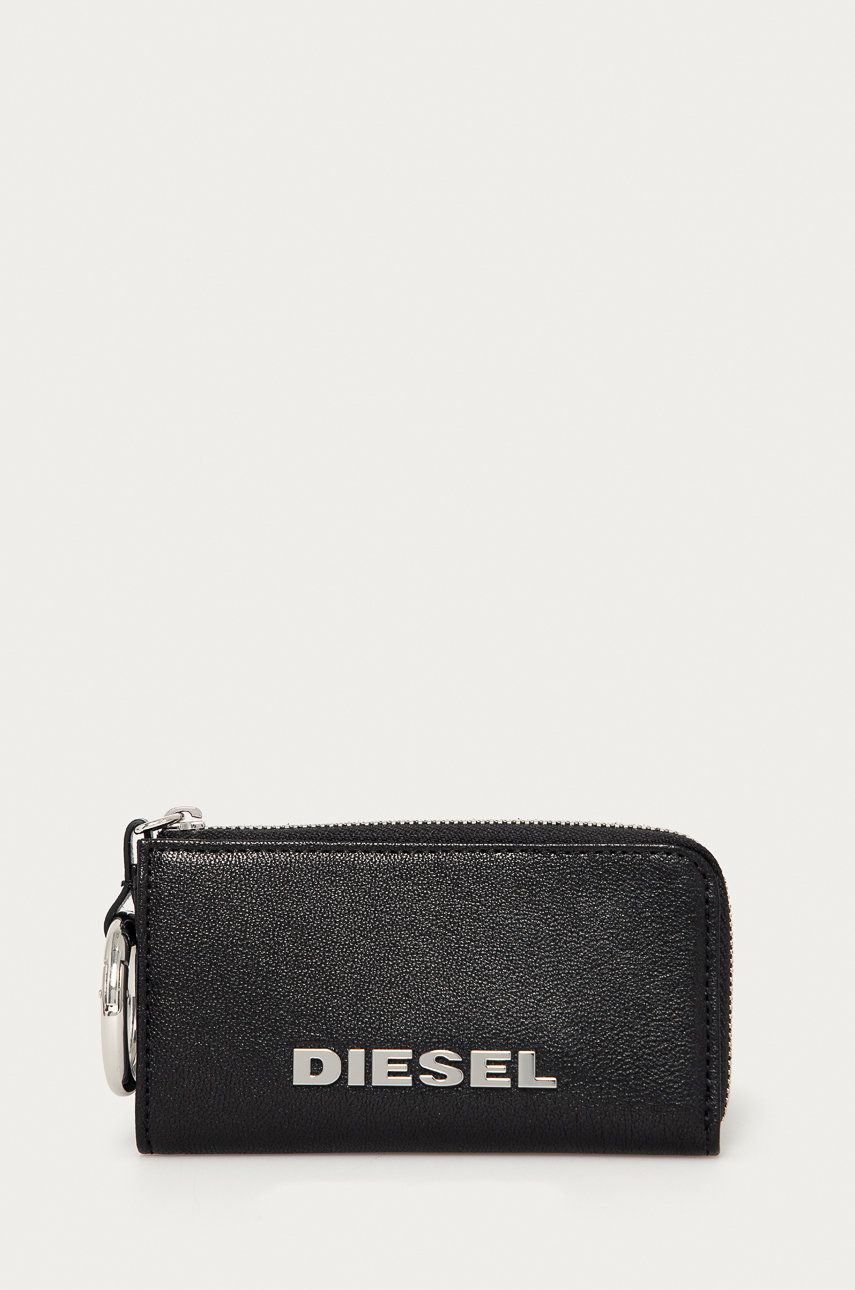 Diesel Portfel skórzany damski kolor czarny