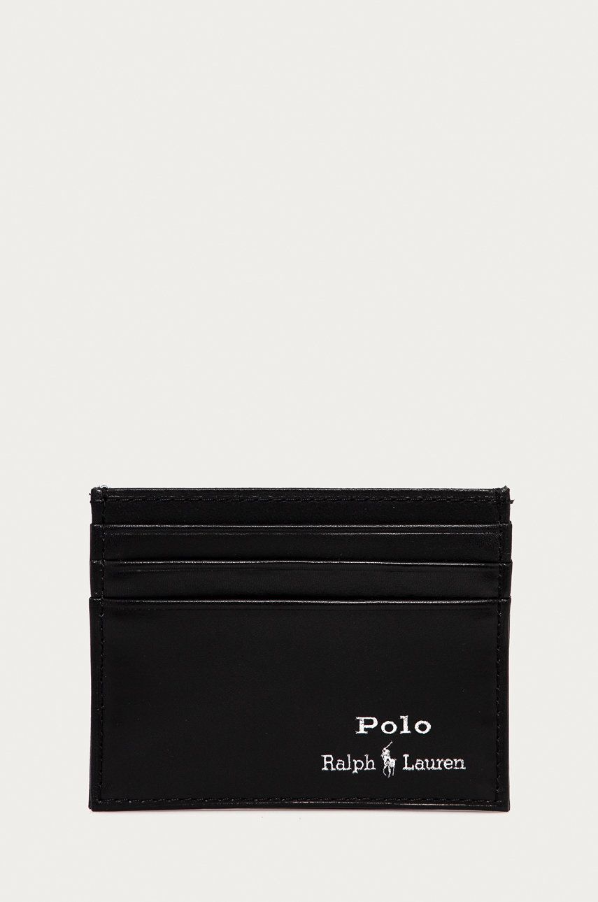 Kožená peněženka Polo Ralph Lauren pánská, černá barva, 405803867002