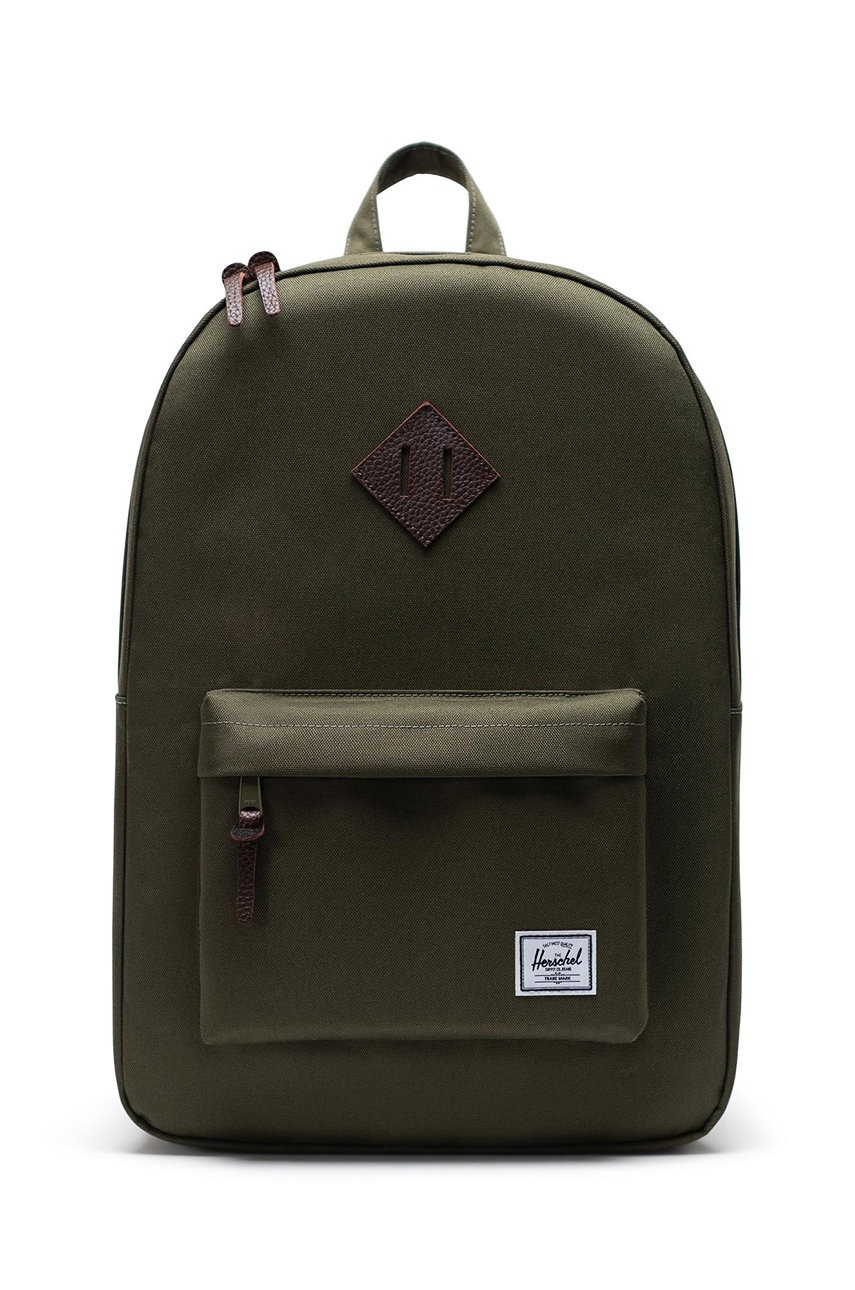 Herschel Rucsac culoarea verde, mare, material neted