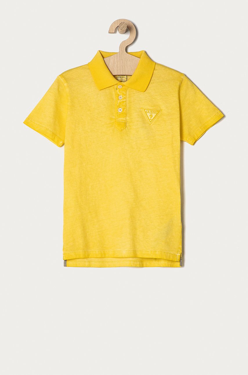 Guess Polo dziecięce kolor żółty gładki