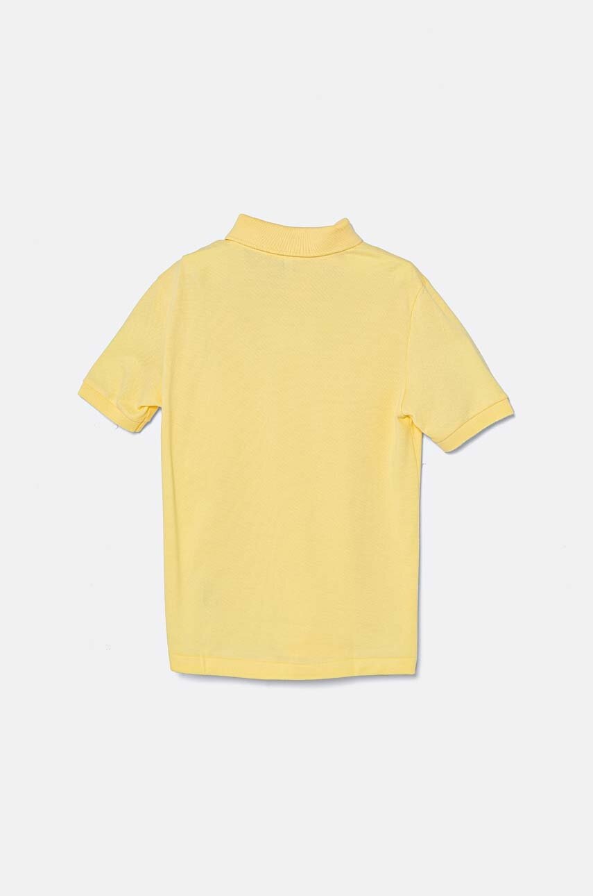 Дитяче бавовняне поло Lacoste колір жовтий однотонний
