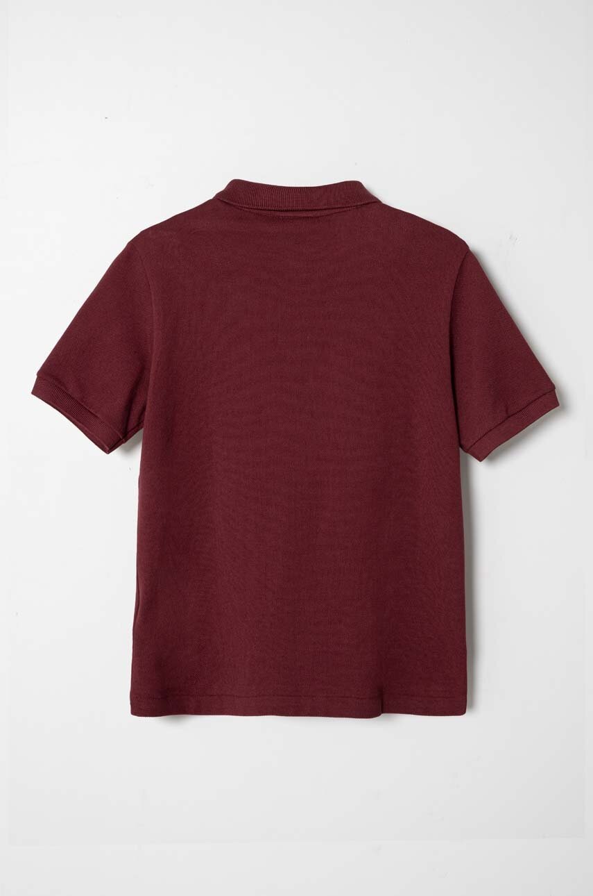 Дитяче бавовняне поло Lacoste колір бордовий однотонний Дитяче бавовняне поло Lacoste колір бордовий однотонний