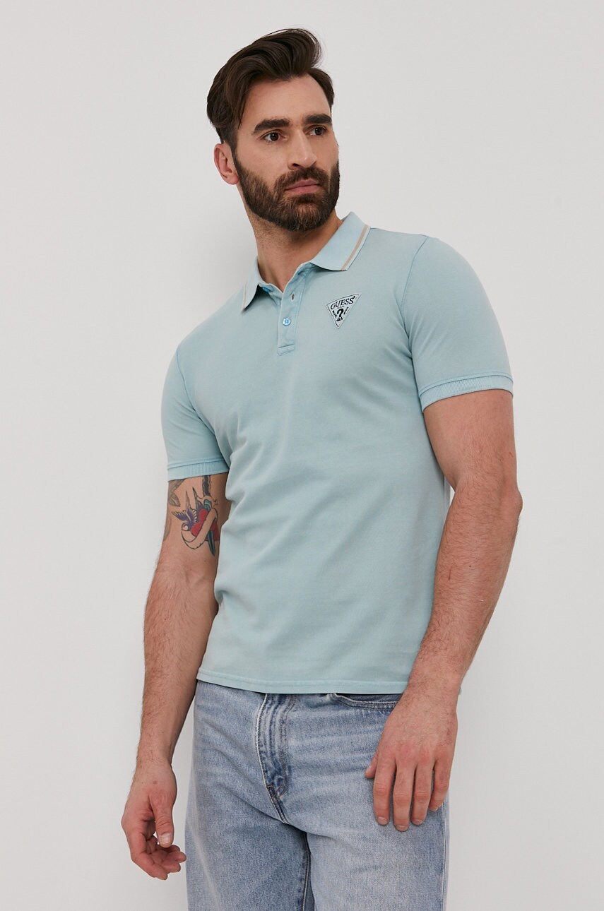 

Guess - Тениска с яка, Син