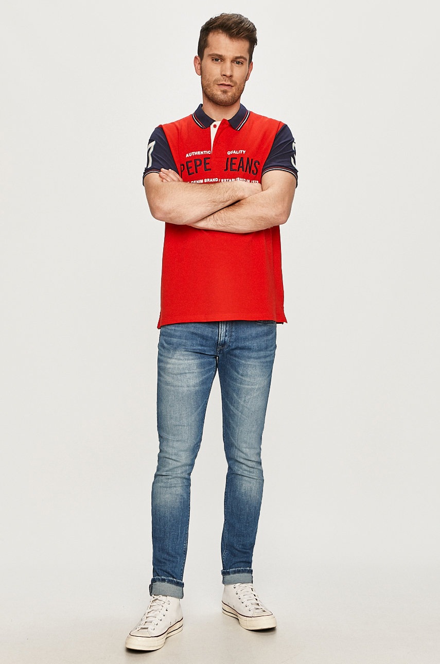 

Поло Pepe Jeans колір червоний