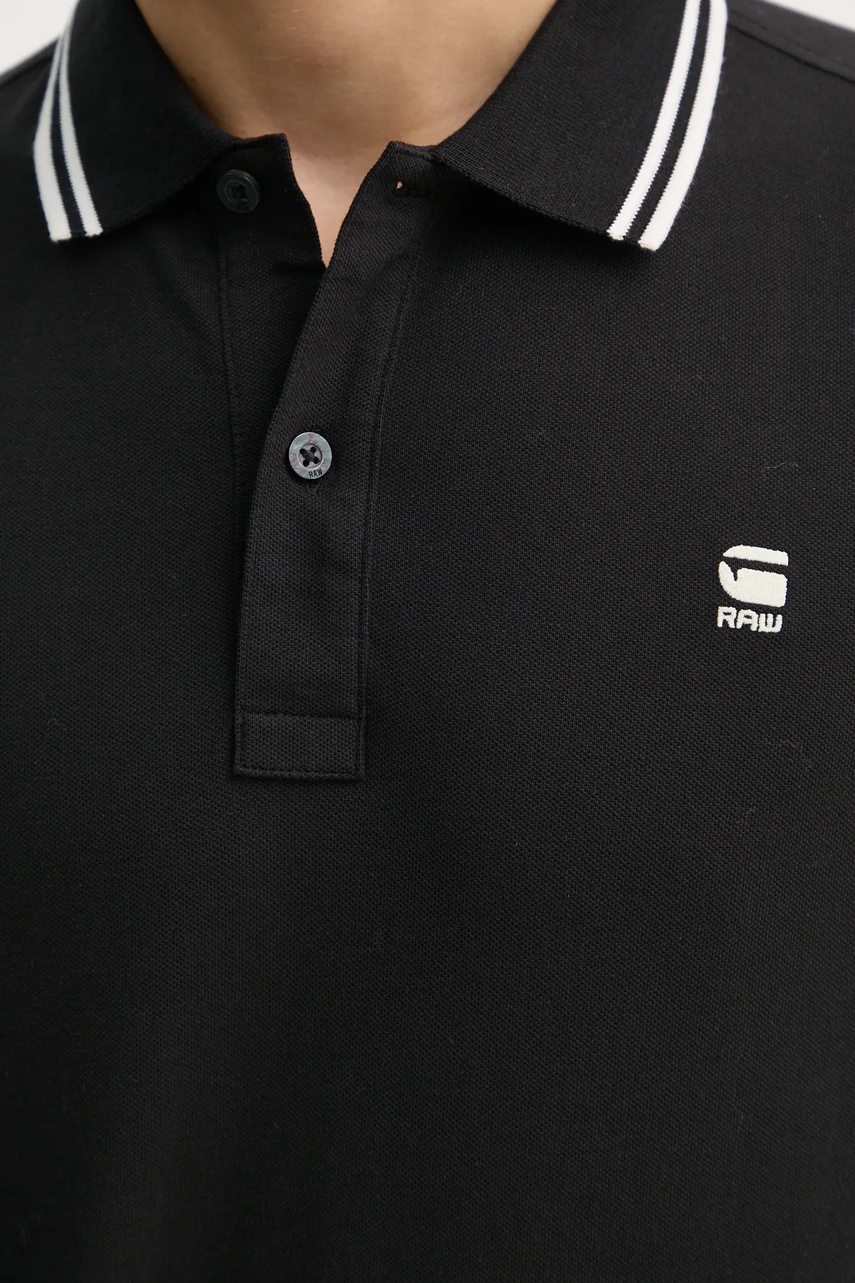 Поло G-Star Raw чоловічий колір чорний однотонний 