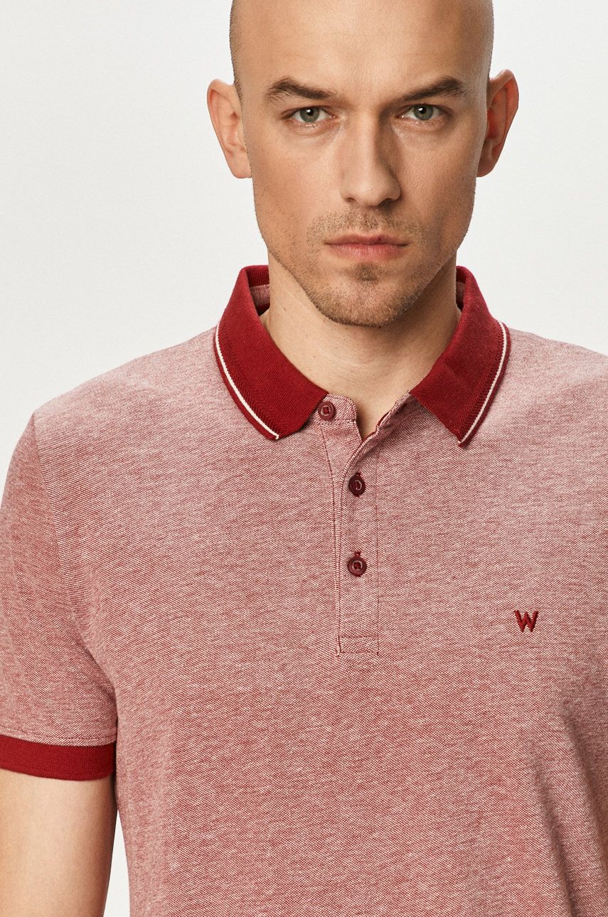 Wrangler Tricou Polo culoarea rosu