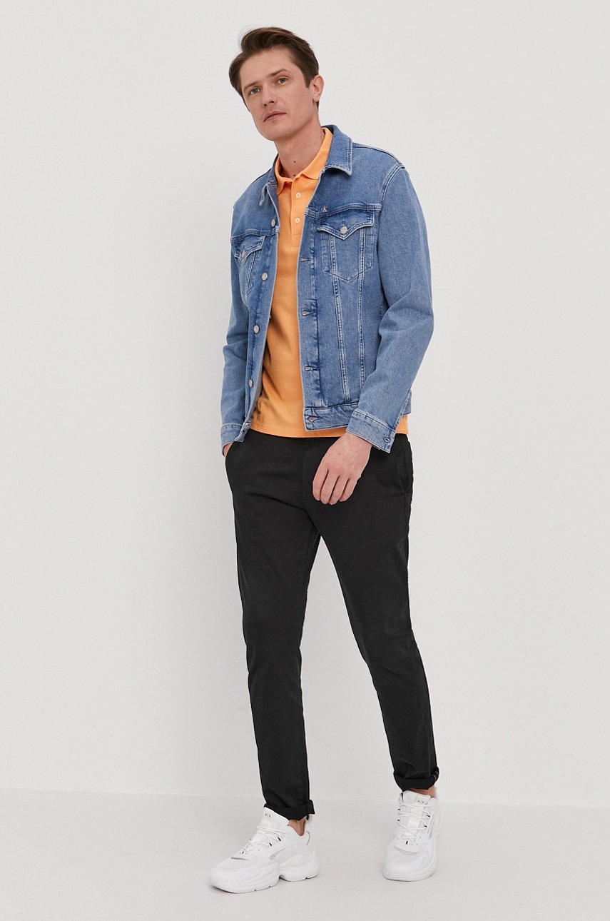 

Поло Lyle & Scott мужское цвет оранжевый гладкий