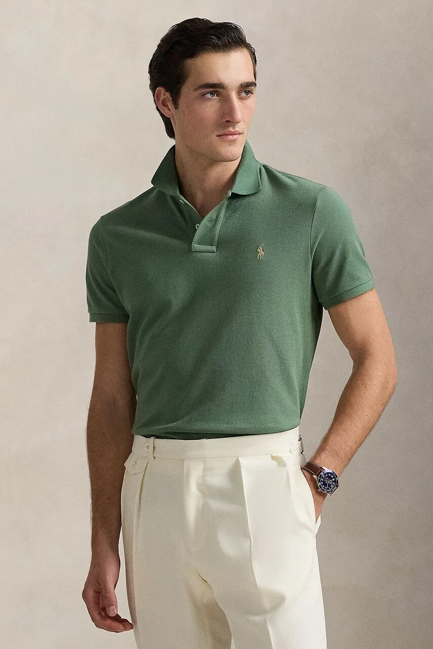 Levně Bavlněné polo tričko Polo Ralph Lauren modrá barva, 710536856
