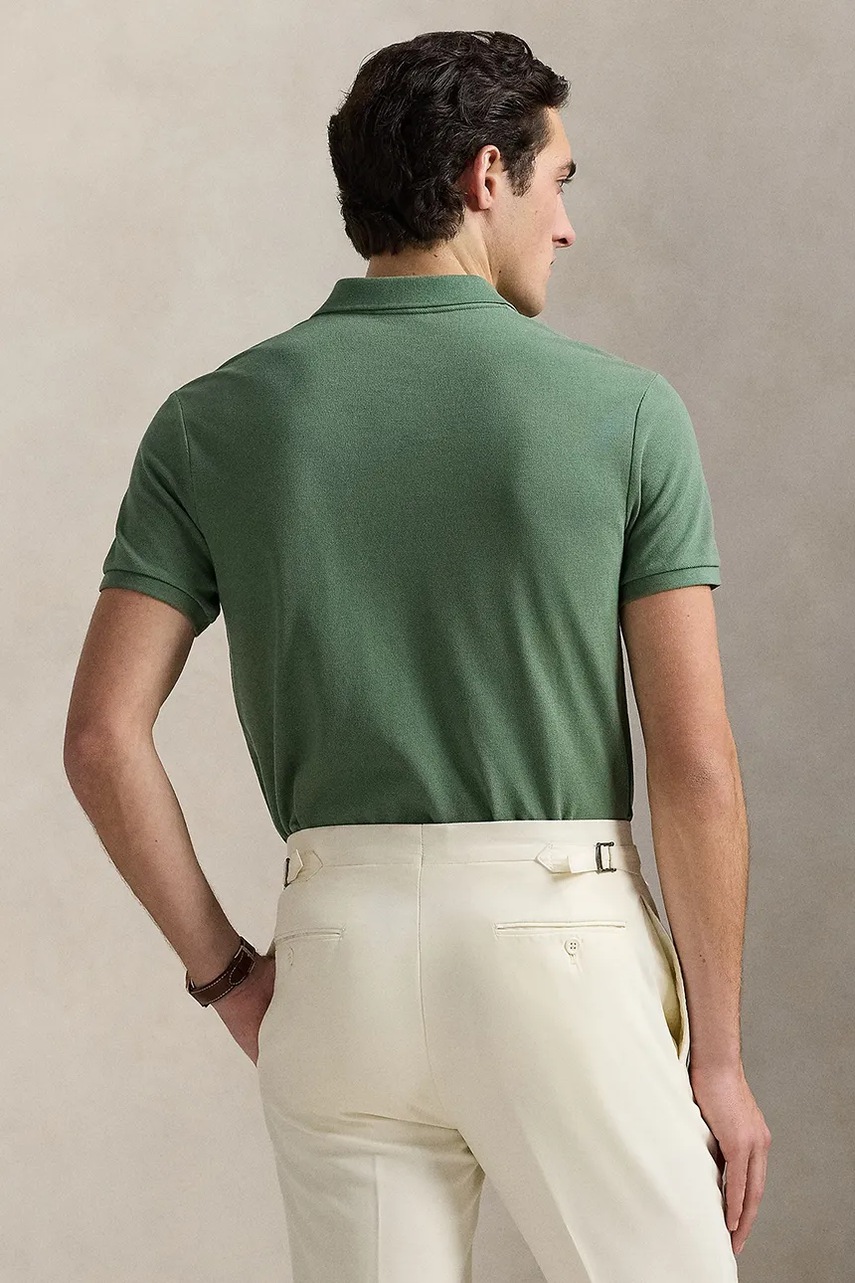 Хлопковое поло Polo Ralph Lauren однотонное 710536856 Хлопковое поло Polo Ralph Lauren однотонное 710536856