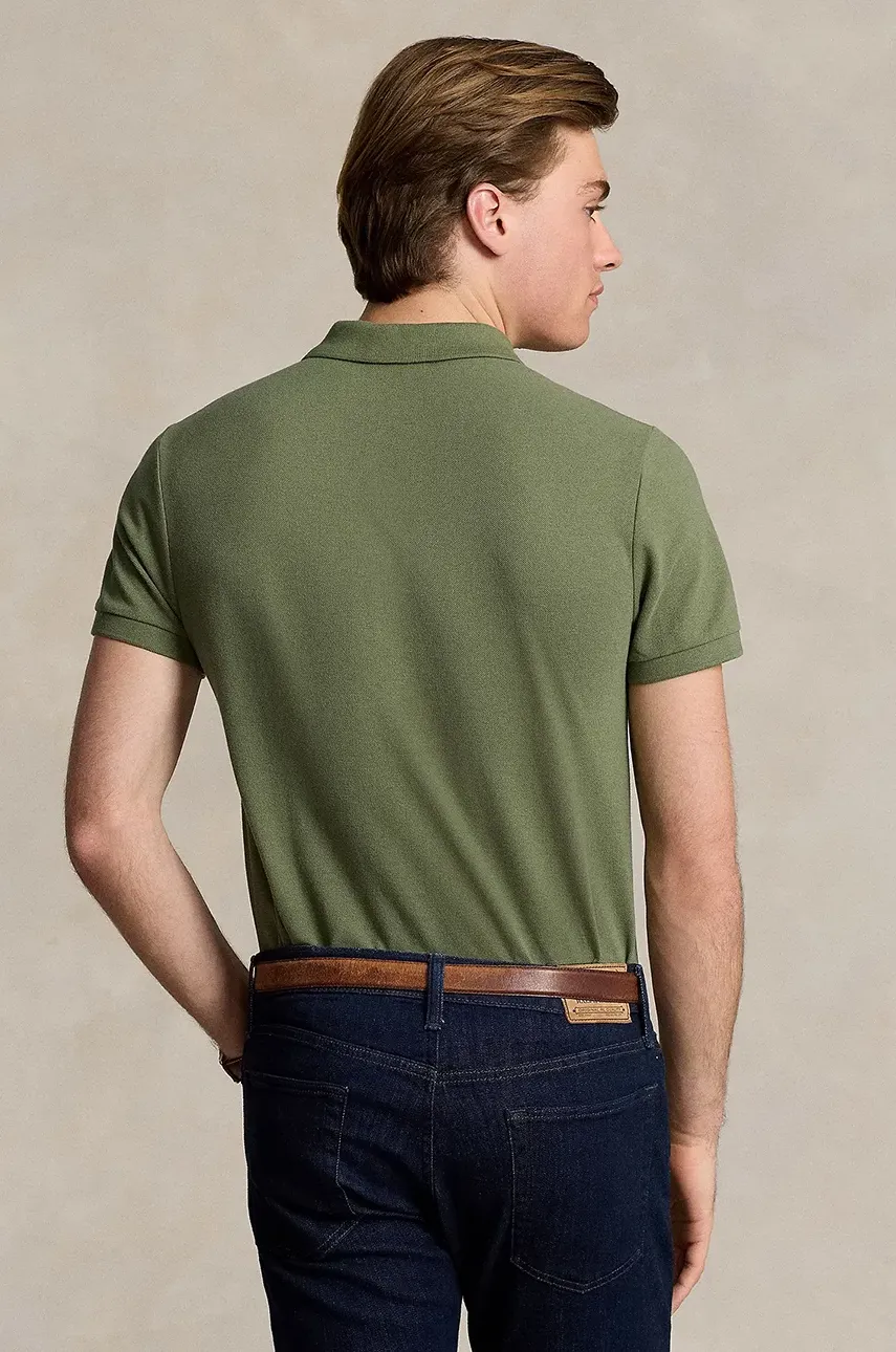 Хлопковое поло Polo Ralph Lauren однотонное 710536856 Хлопковое поло Polo Ralph Lauren однотонное 710536856