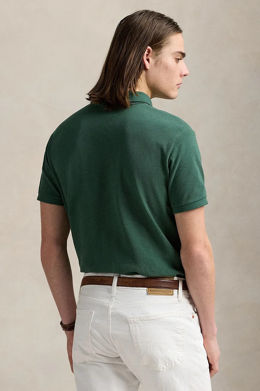 Хлопковое поло Polo Ralph Lauren однотонное 710536856