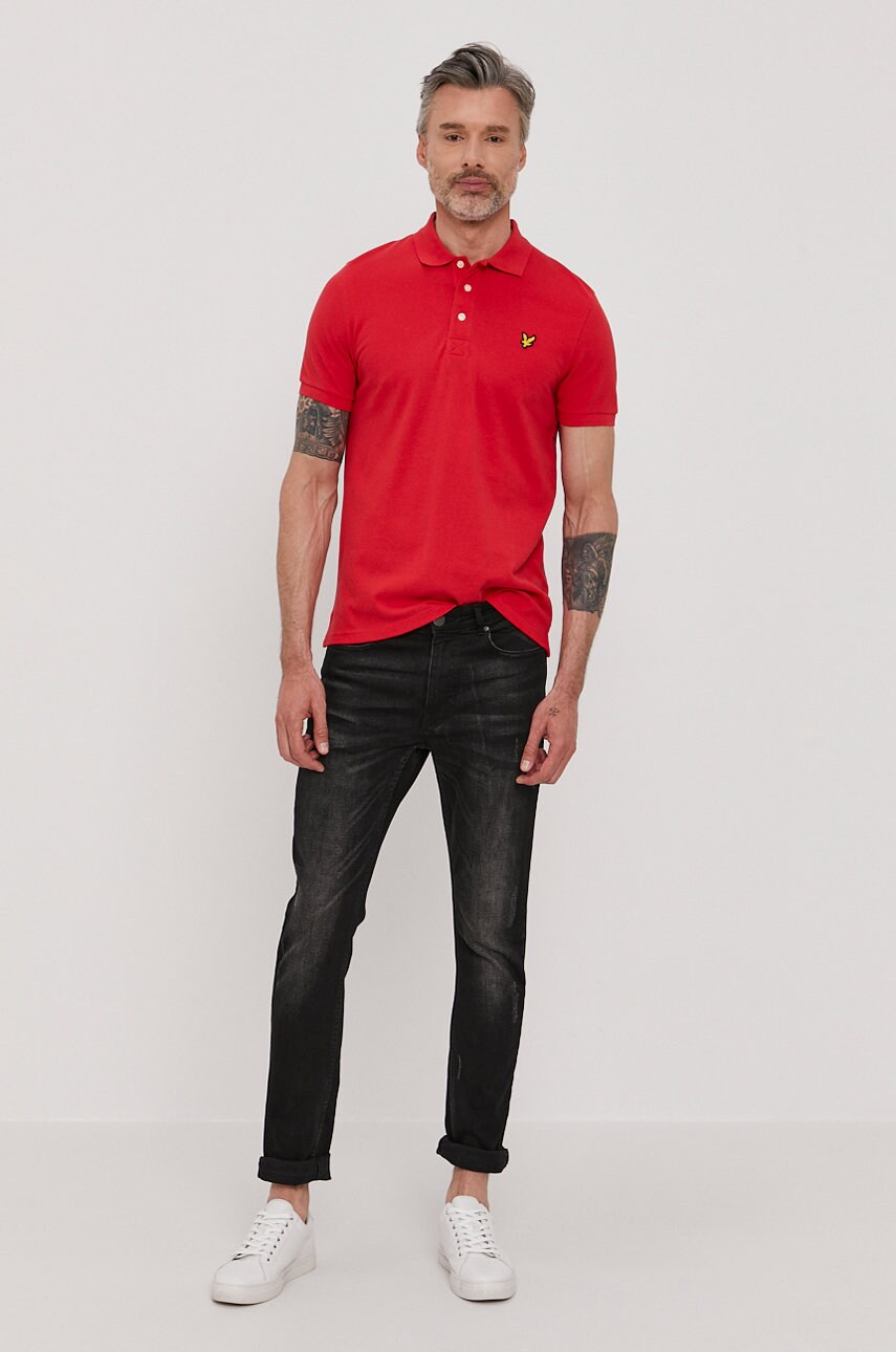 

Поло Lyle & Scott мужское цвет красный гладкий