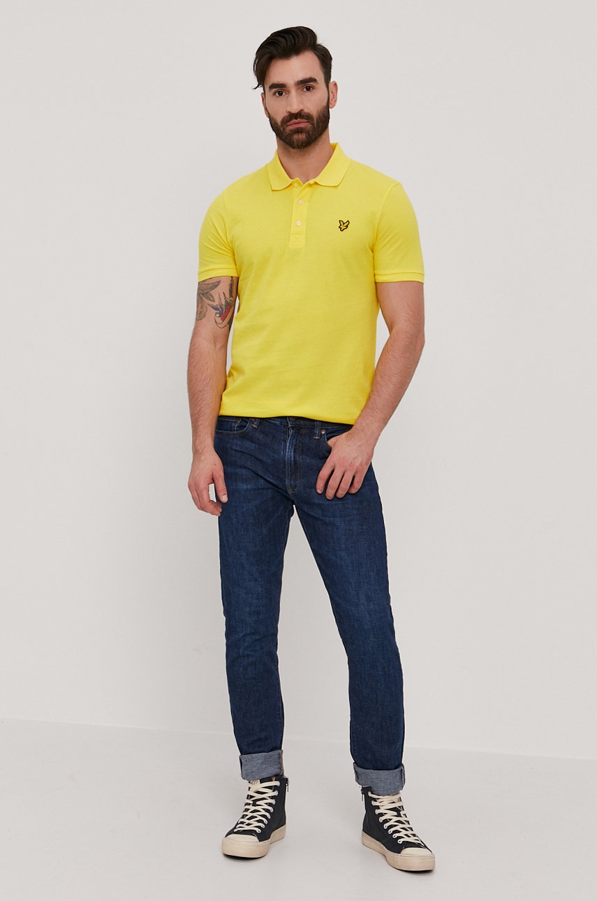 

Поло Lyle & Scott мужское цвет жёлтый гладкий