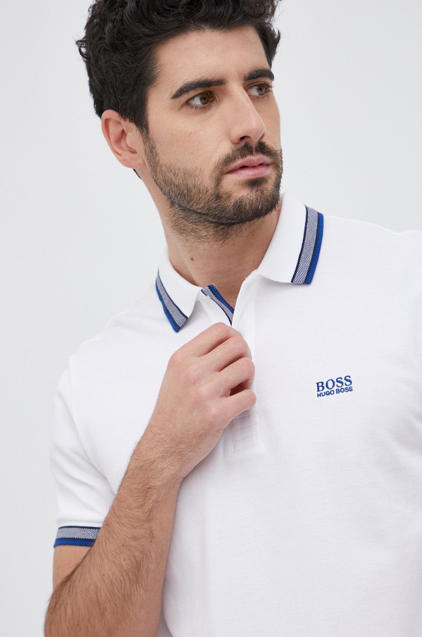 

Boss - Тениска с яка Boss Athleisure, Бял