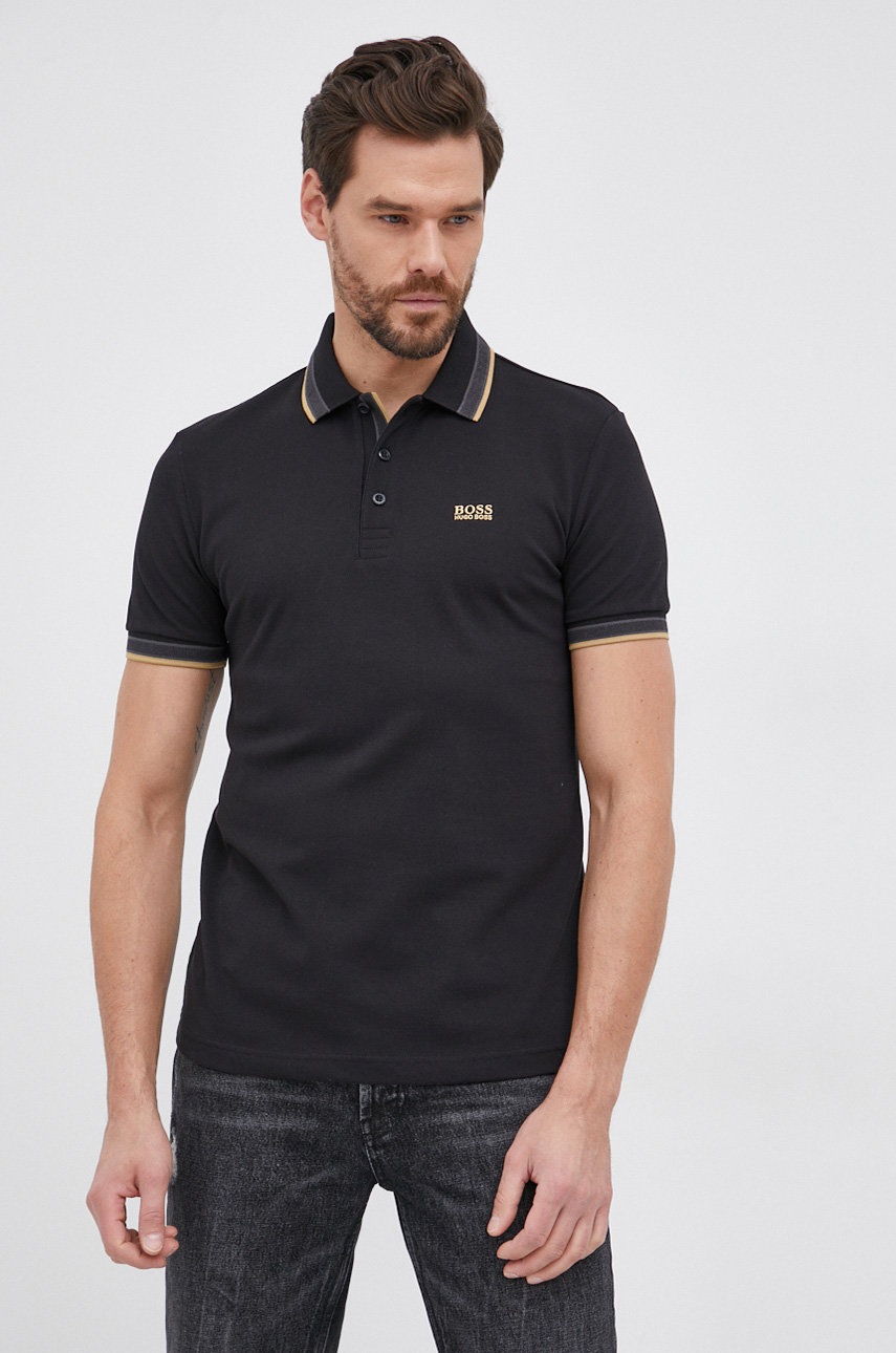 

Boss - Тениска с яка Boss Athleisure, Черен
