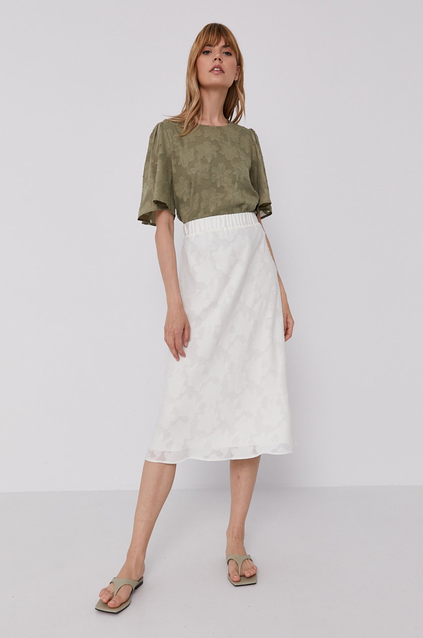 

Спідниця Dkny колір кремовий midi розкльошена