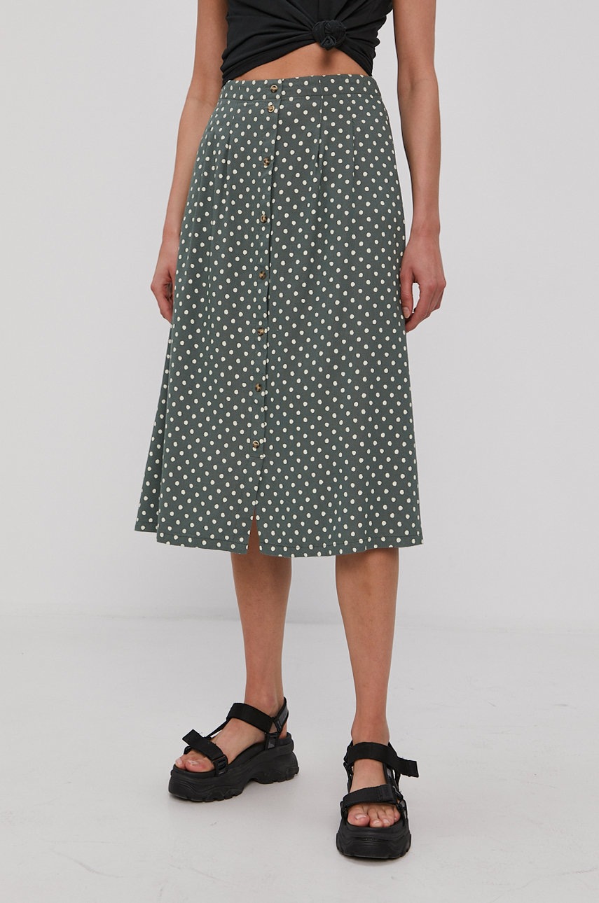 

Спідниця Vero Moda колір зелений midi розкльошена