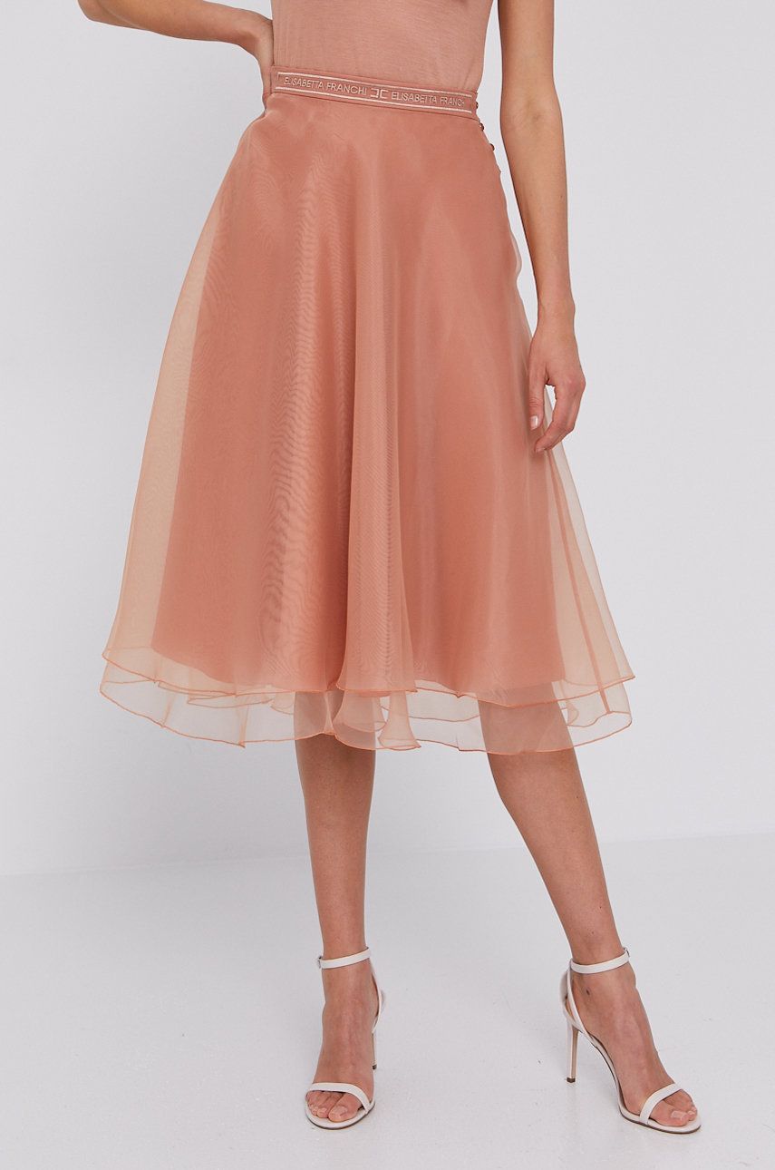Elisabetta Franchi Fustă culoarea roz, mini, model drept answear.ro imagine promotii 2022