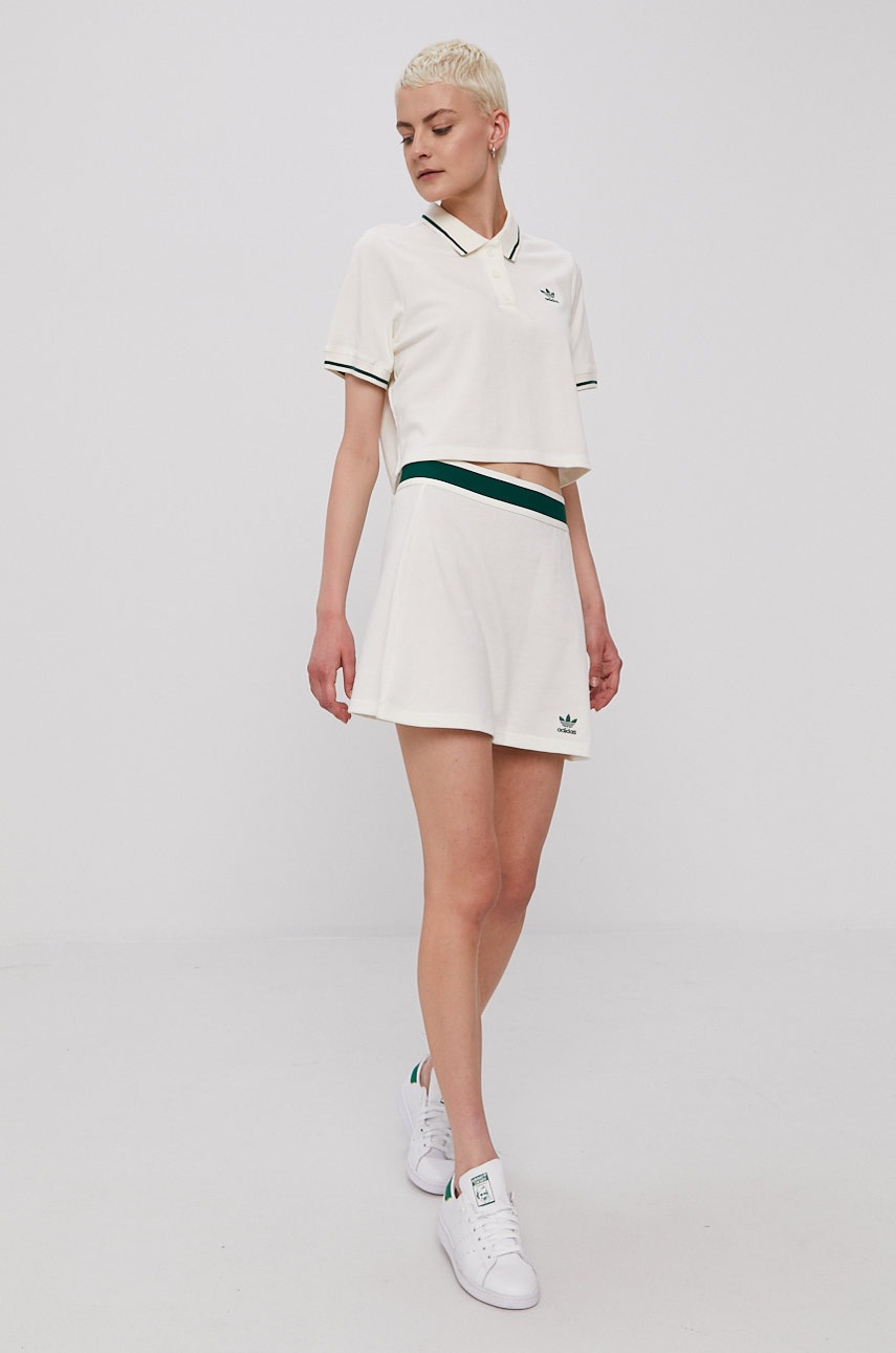 

Спідниця adidas Originals колір кремовий mini розкльошена
