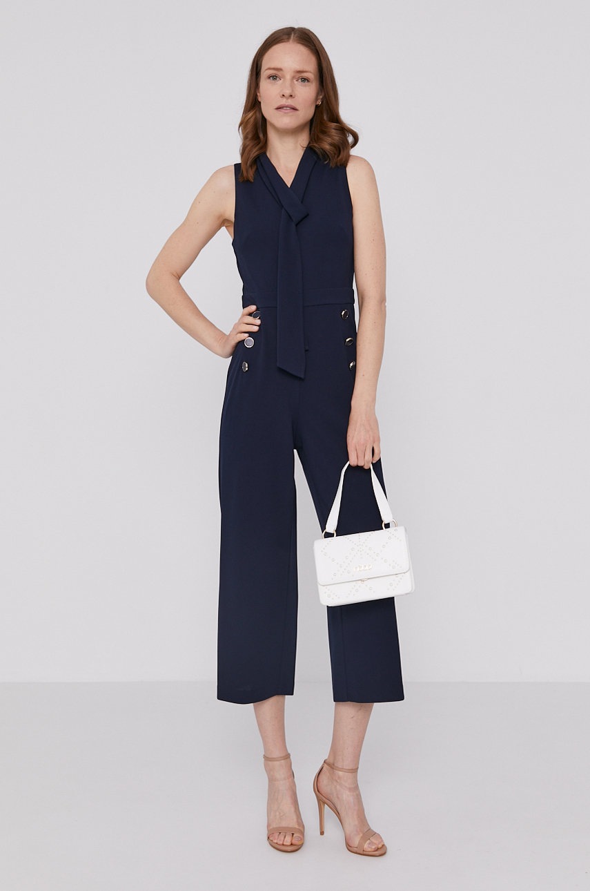 

Комбінезон Dkny колір синій декольте трикутник