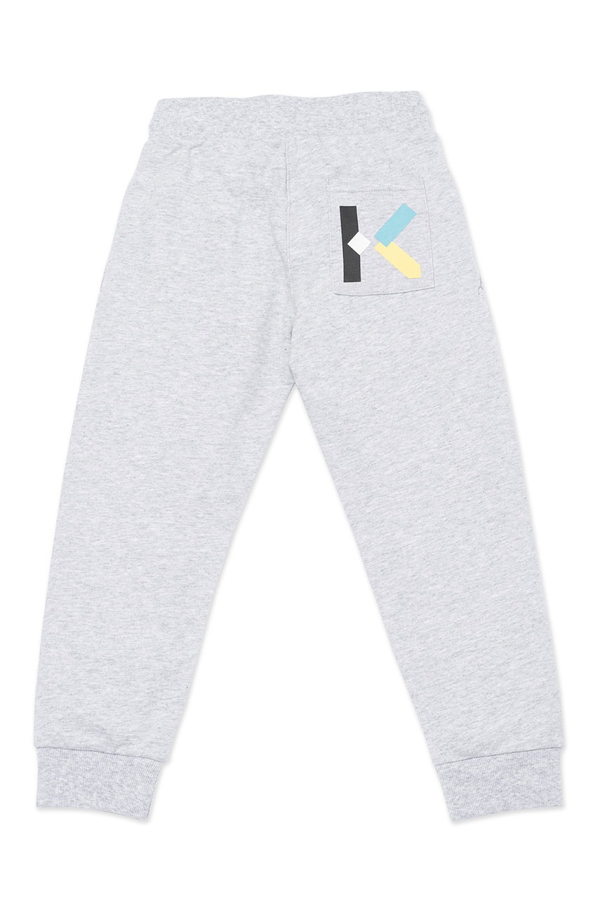 

Детские брюки Kenzo Kids цвет серый с принтом