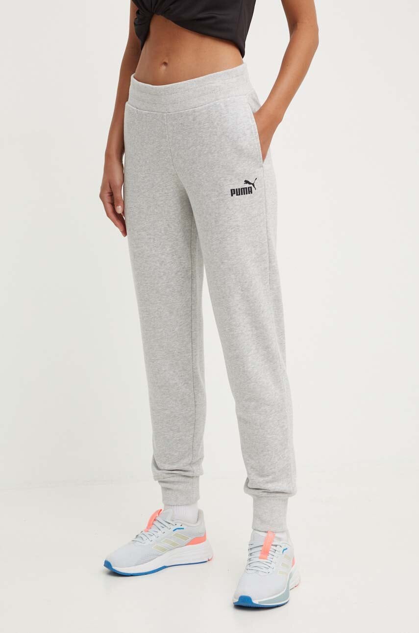 Puma pantaloni de trening culoarea gri, melanj 586842