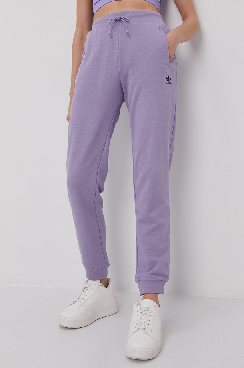

Брюки adidas Originals женские цвет фиолетовый гладкие