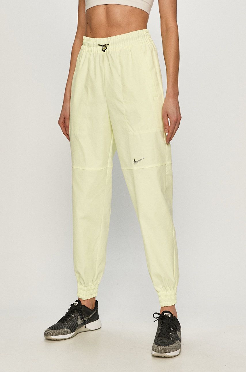 Nike Sportswear Pantaloni femei, culoarea verde, material neted answear.ro