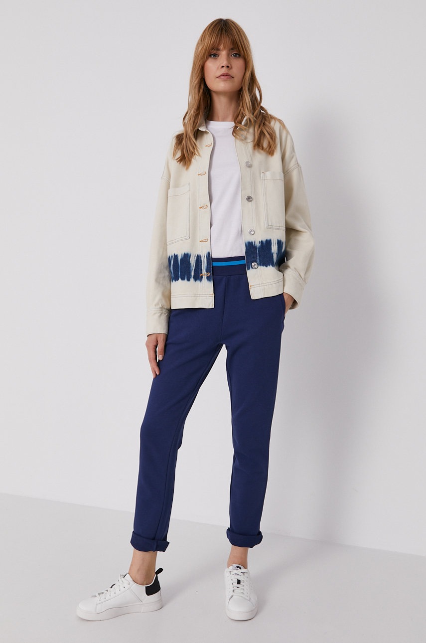 

Штани Lacoste жіночі колір синій меланж