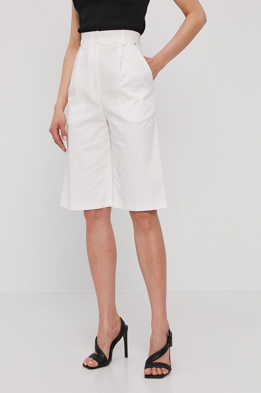 Nissa Pantaloni scurți femei, culoarea alb, high waist 2022 ❤️ Pret Super answear imagine noua 2022