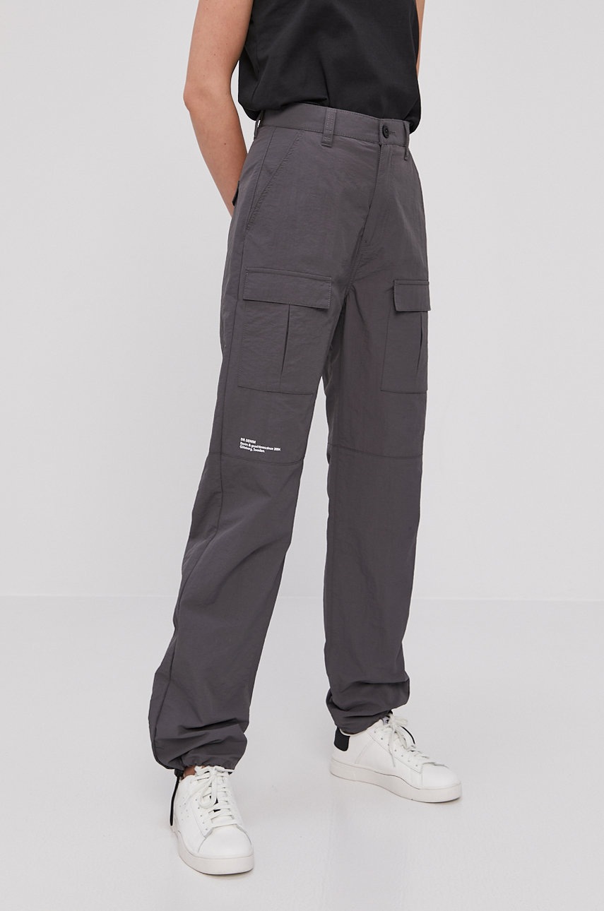 

Брюки Dr. Denim женские цвет серый прямое высокая посадка