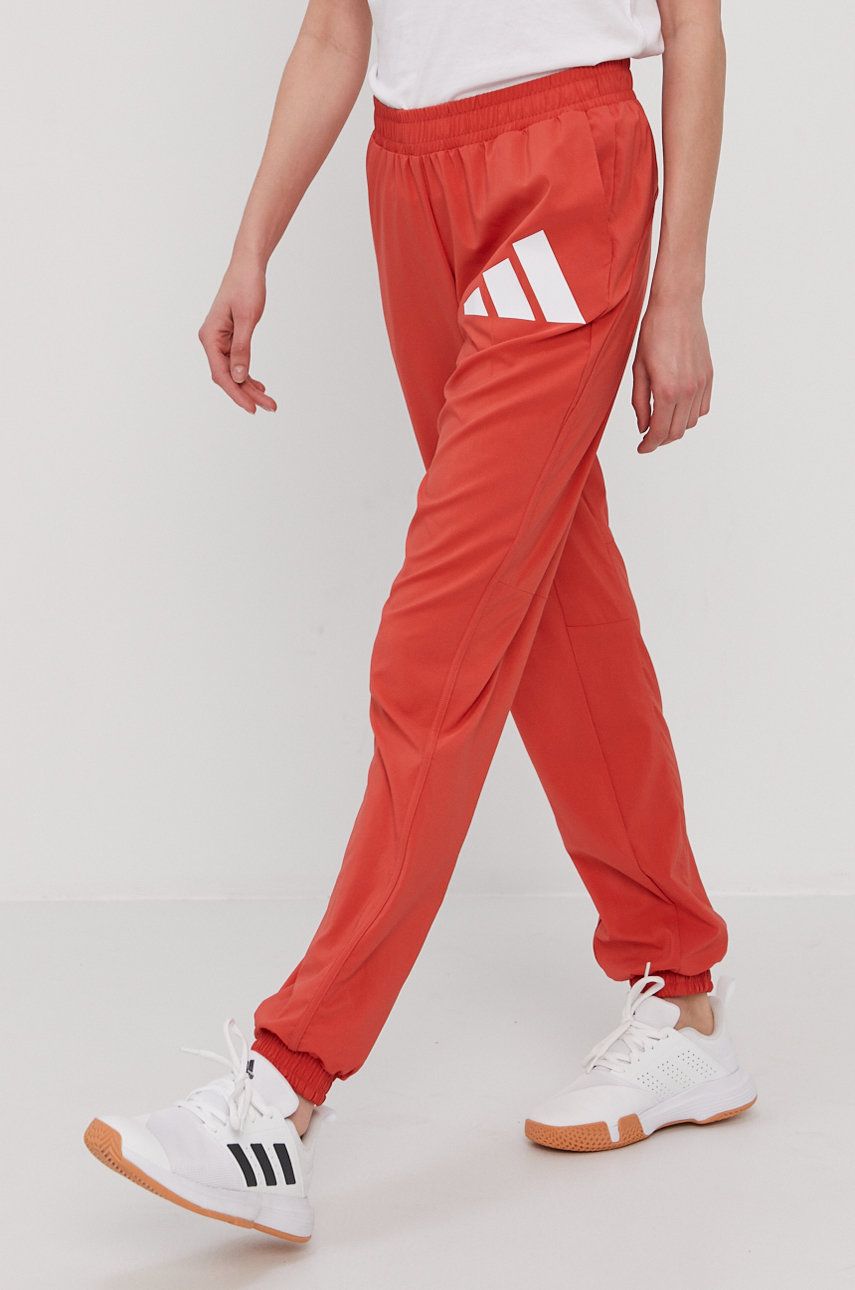 Adidas Performance Pantaloni femei, culoarea rosu