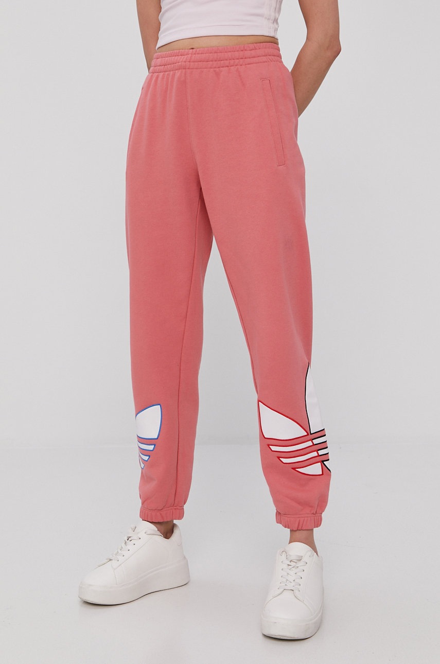

Штани adidas Originals жіночі колір рожевий з аплікацією