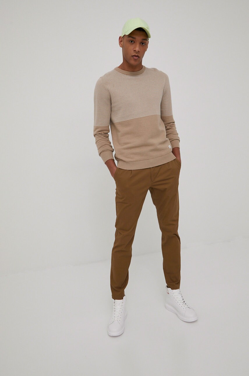 

Штани Only & Sons чоловічі колір коричневий фасон chinos