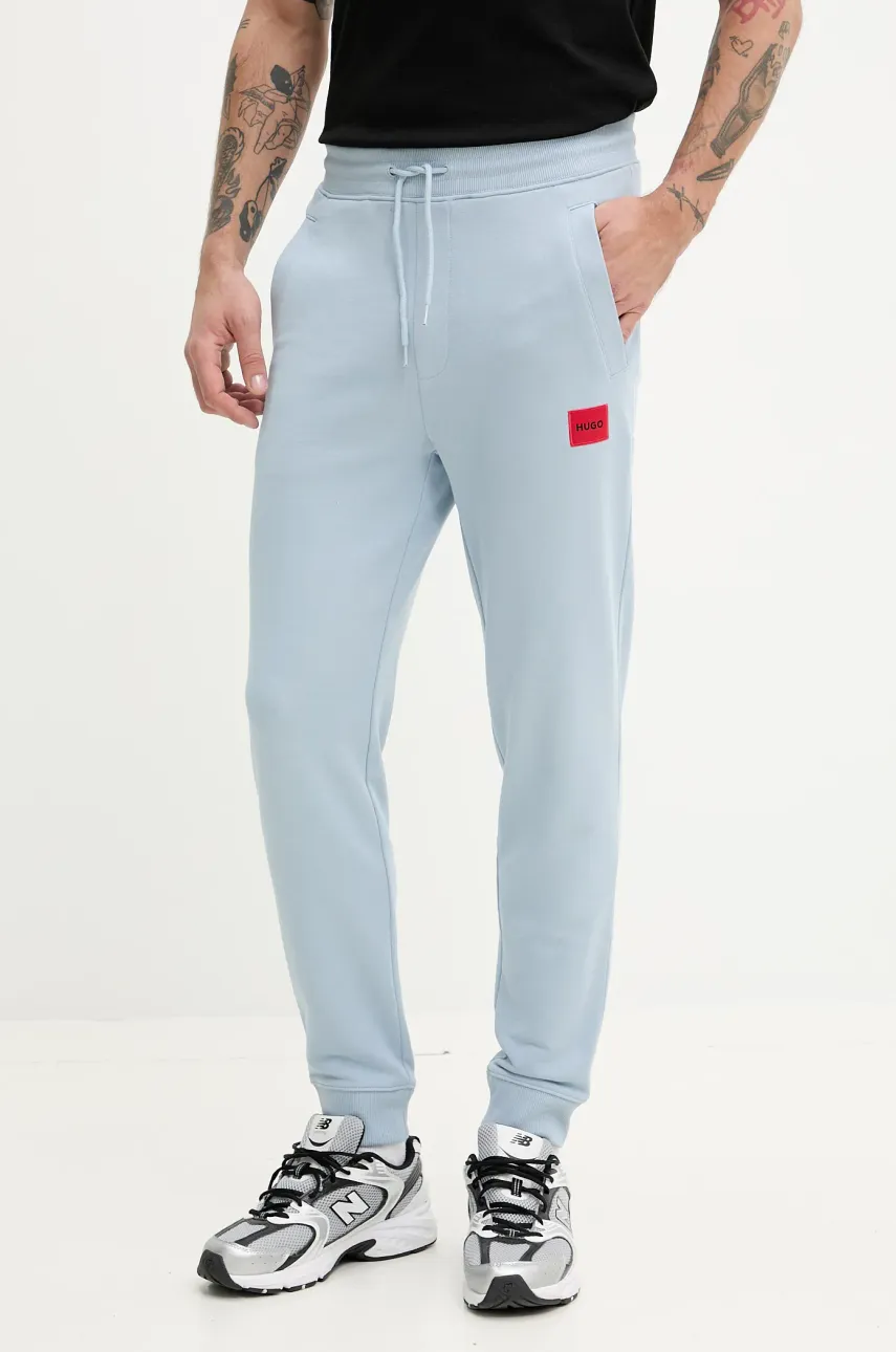 HUGO pantaloni de trening din bumbac melanj, 50447963